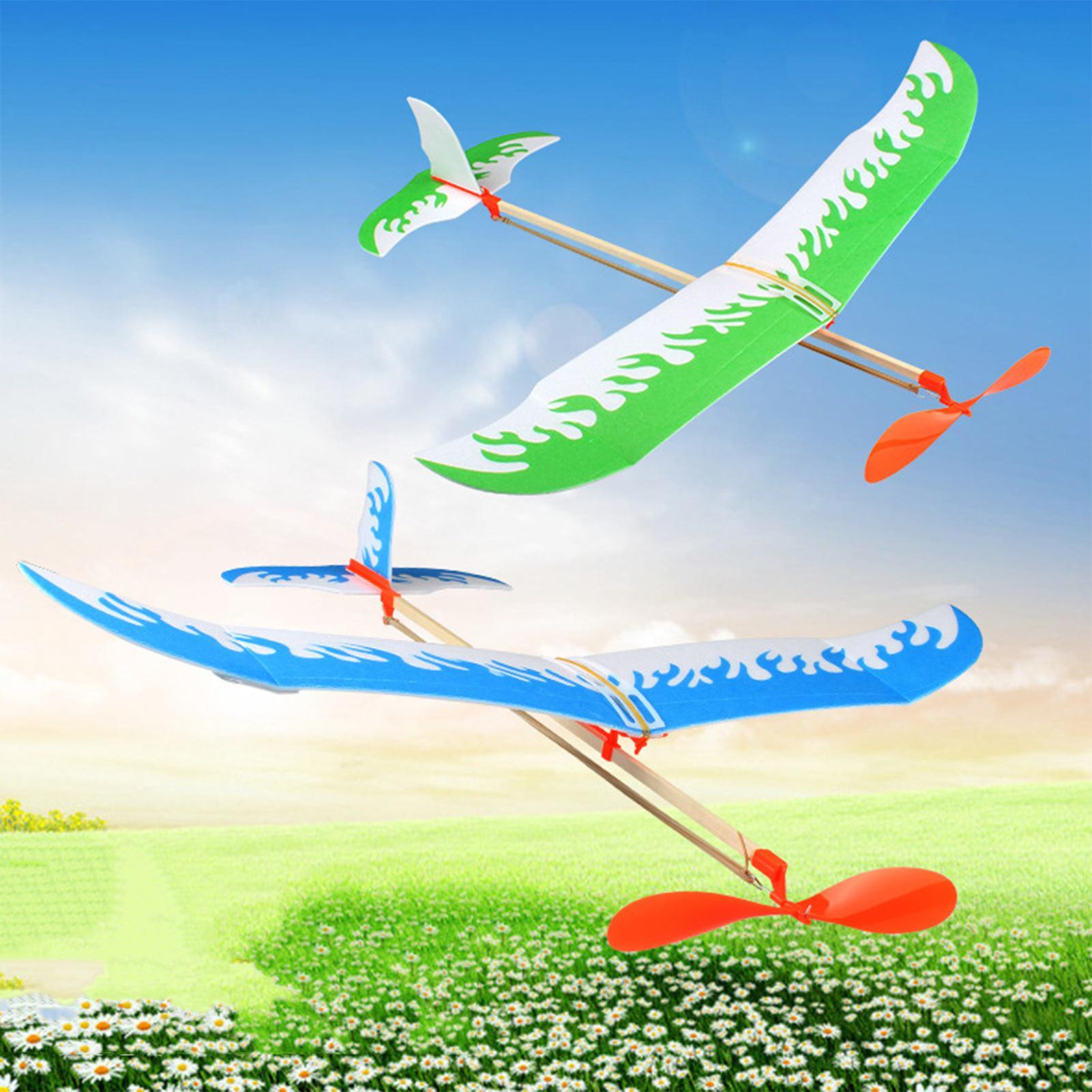 Kids Outdoor Activity Set - Rubber Band Airplanes Powered Glider Aircraft