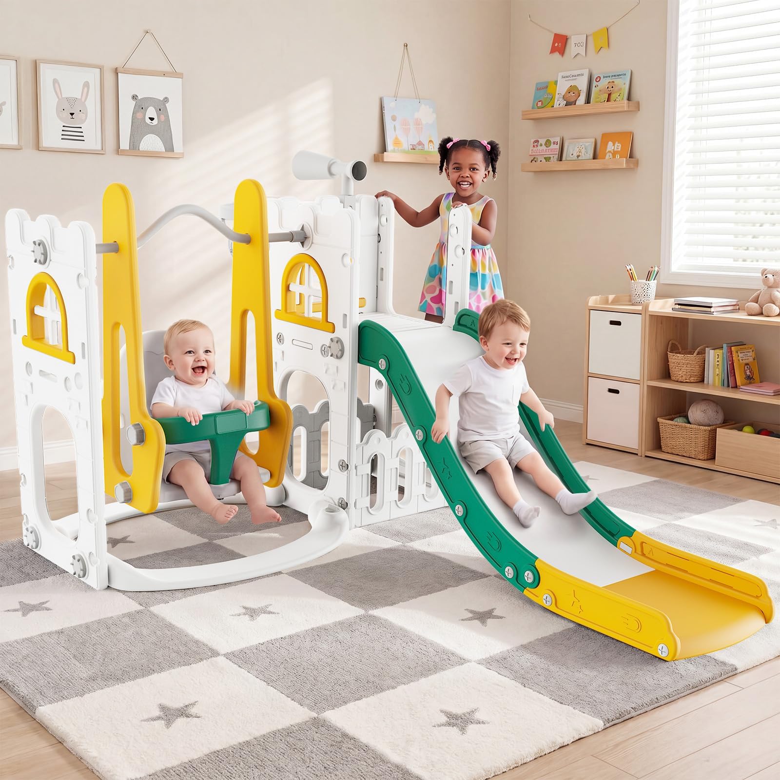 Kids Outdoor Slide - 7 in 1 Toddler Slide And