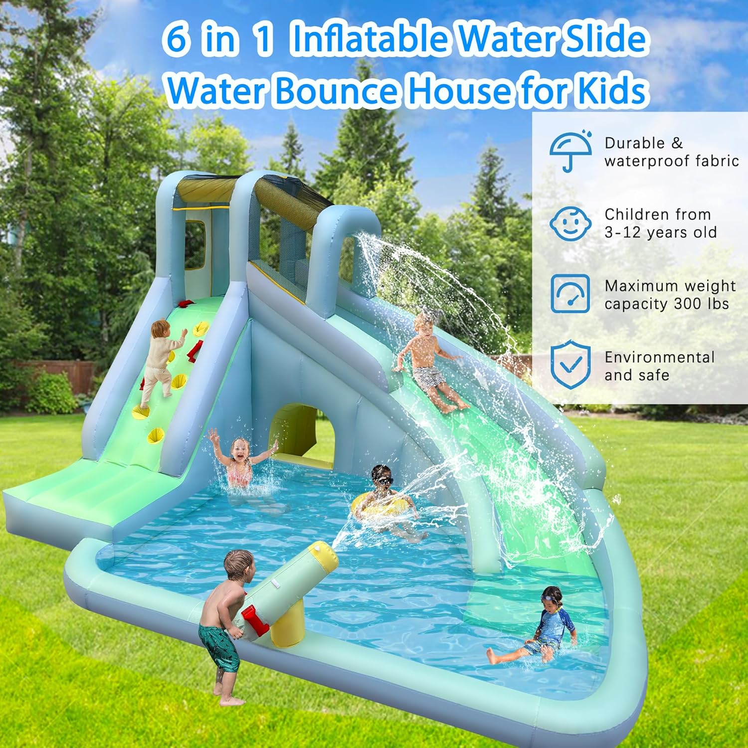 6-in-1 Inflatable Kids Bounce  - Kids Outdoor Climbing recension och pris