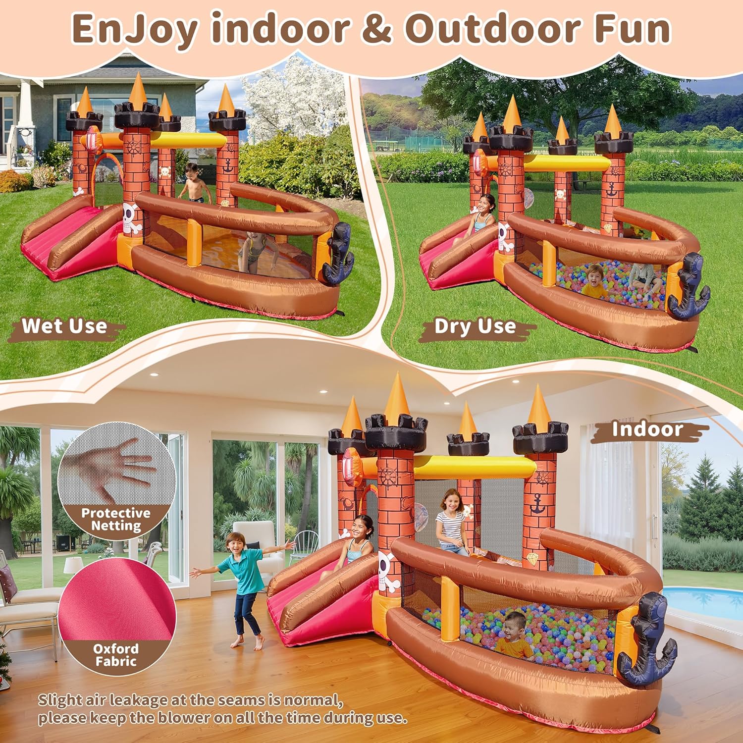 Inflatable Bounce House for Ki - Kids Outdoor Slide recension och pris