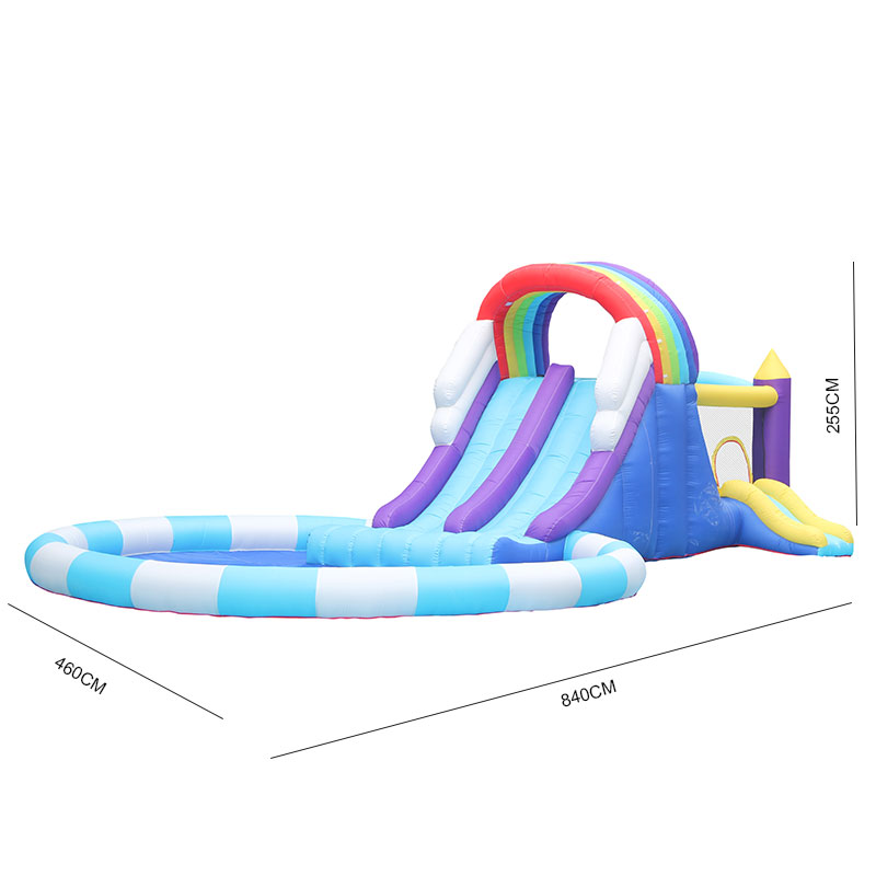 Giant Rainbow Inflatable Water - Kids Outdoor Slide recension och pris
