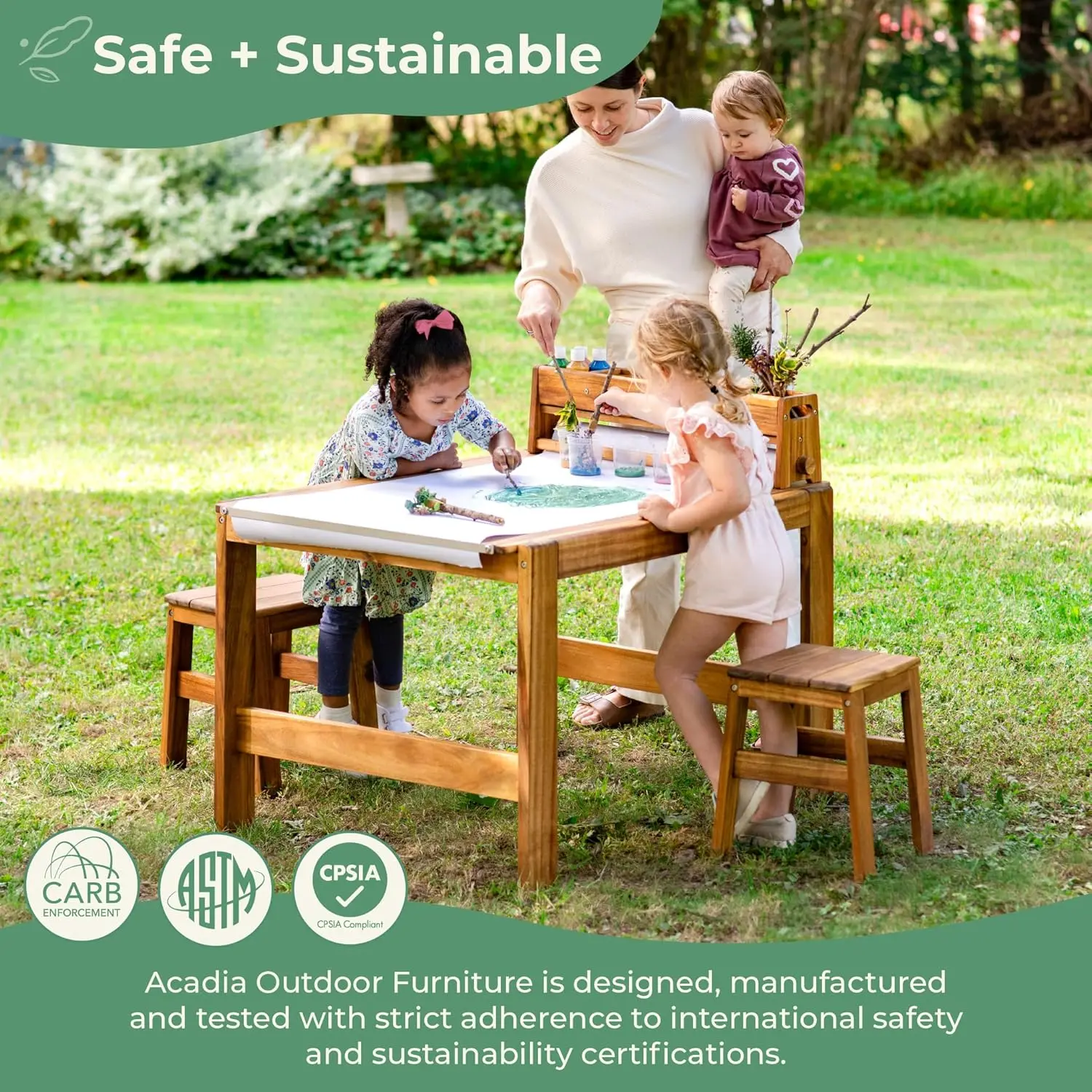 Acadia Outdoor Art Table and S - Kids Outdoor Table And Chair Set recension och pris