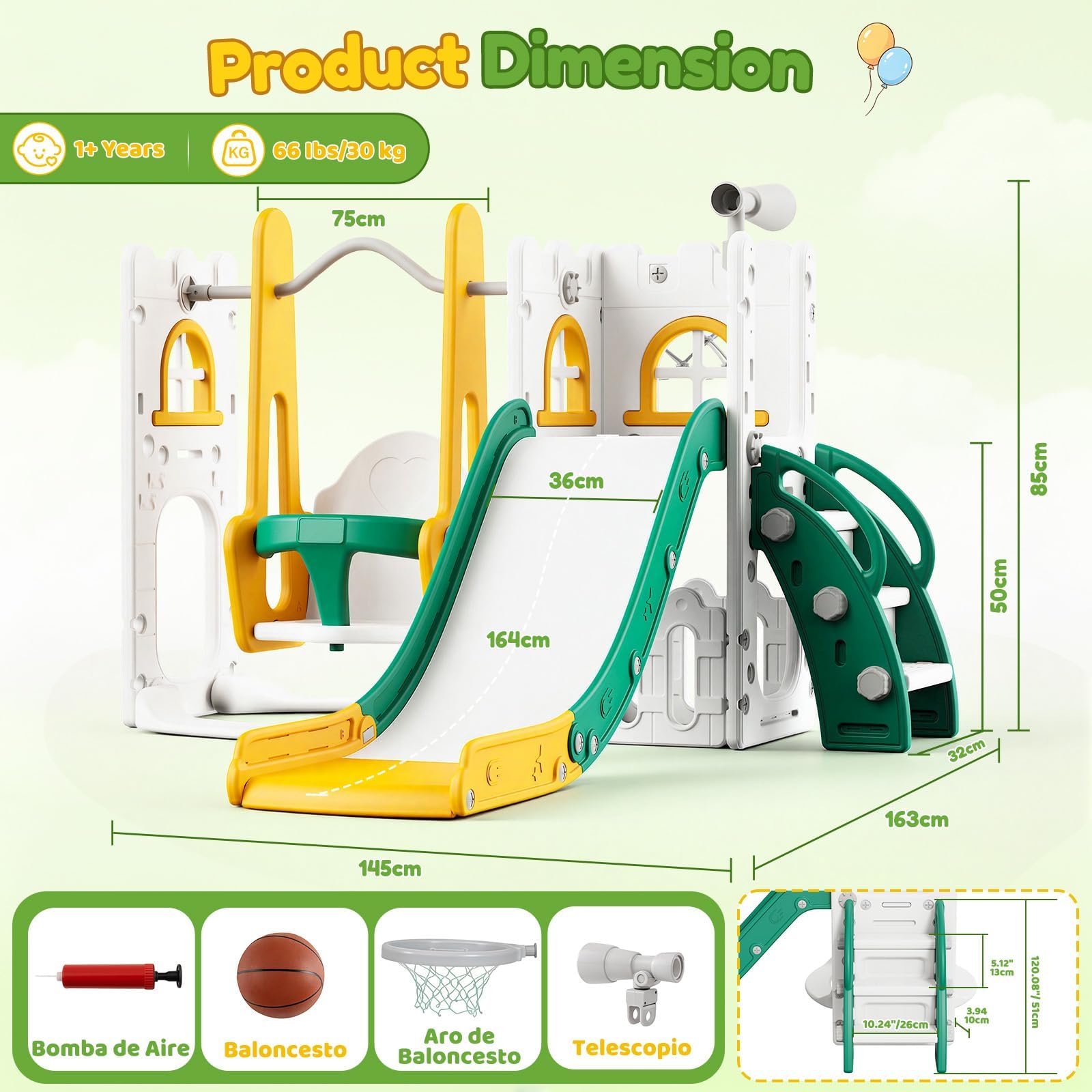 7 in 1 Toddler Slide And Swing - Kids Outdoor Slide recension och pris
