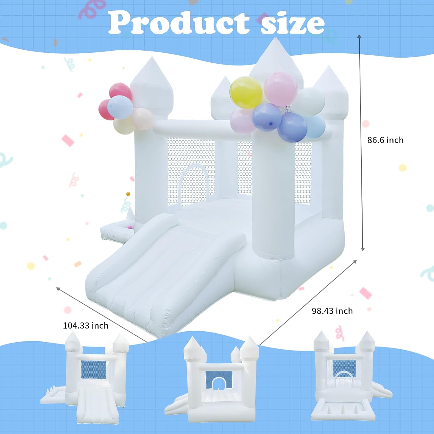 White Bounce House, Indoor and - Kids Outdoor Slide recension och pris