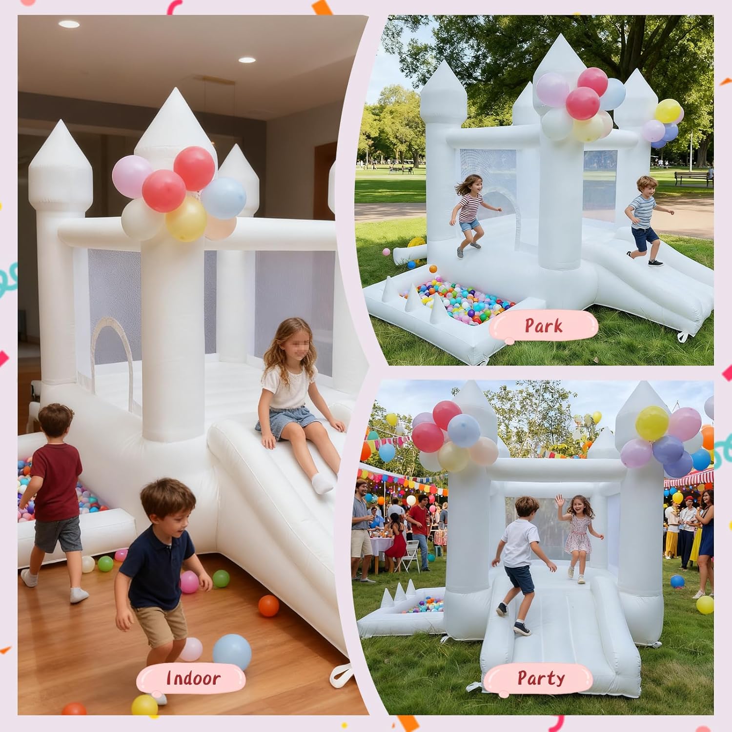 White Bounce House, Indoor and - Kids Outdoor Slide recension och pris