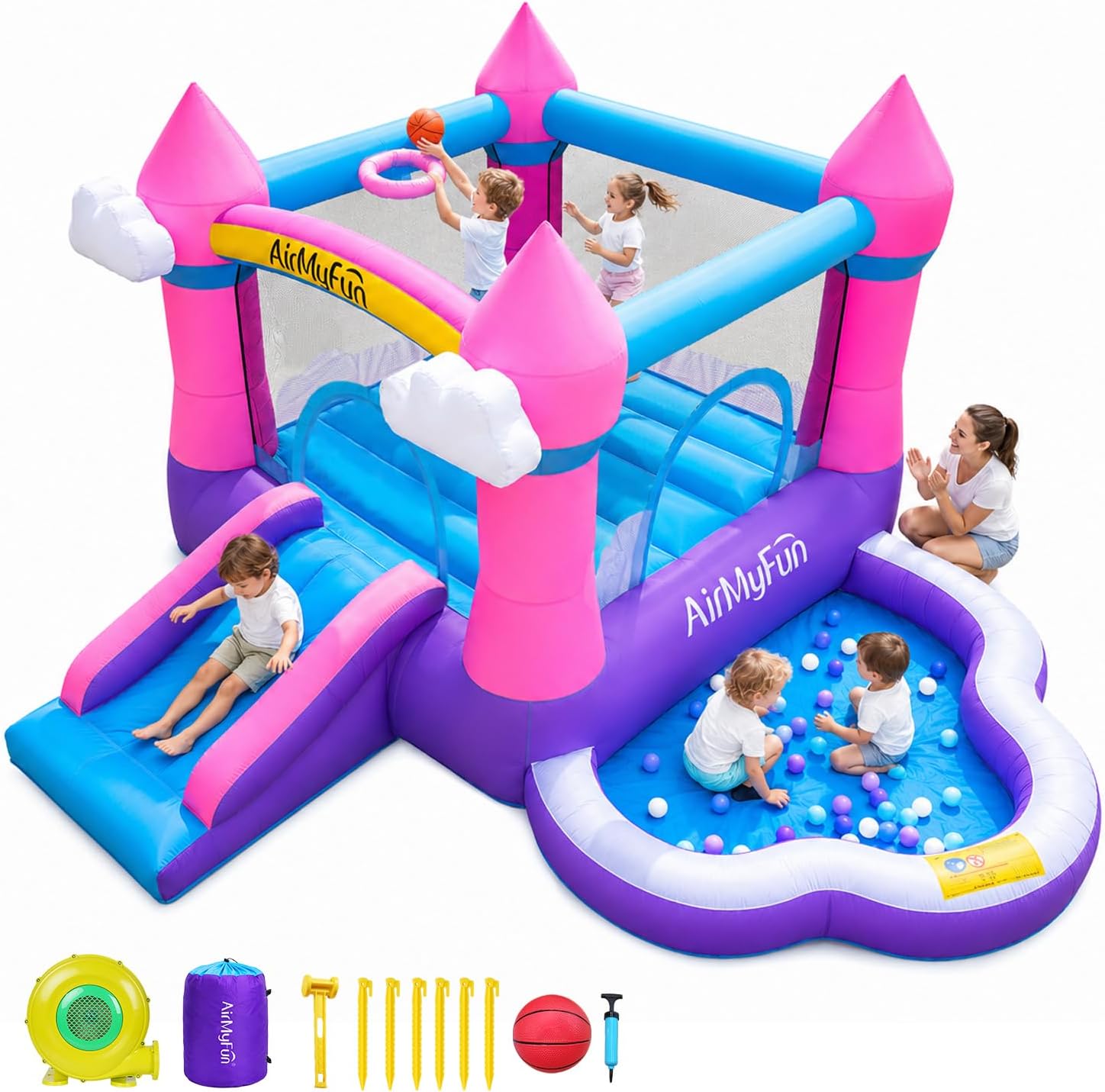 Pink Indoor/Outdoor Inflatable - Kids Outdoor Slide recension och pris