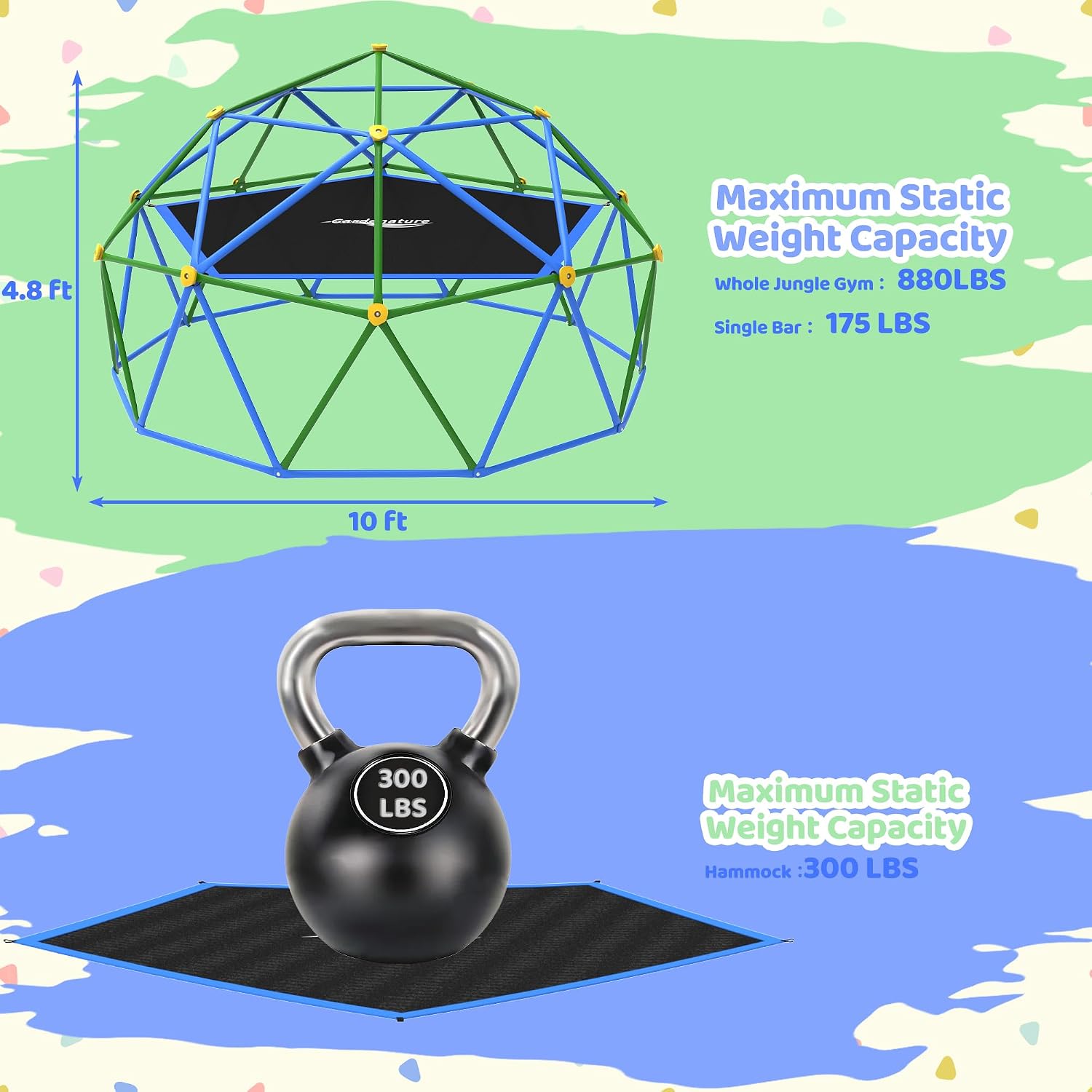 10FT Climbing Dome with Hammoc - Kids Outdoor Dome Climber recension och pris
