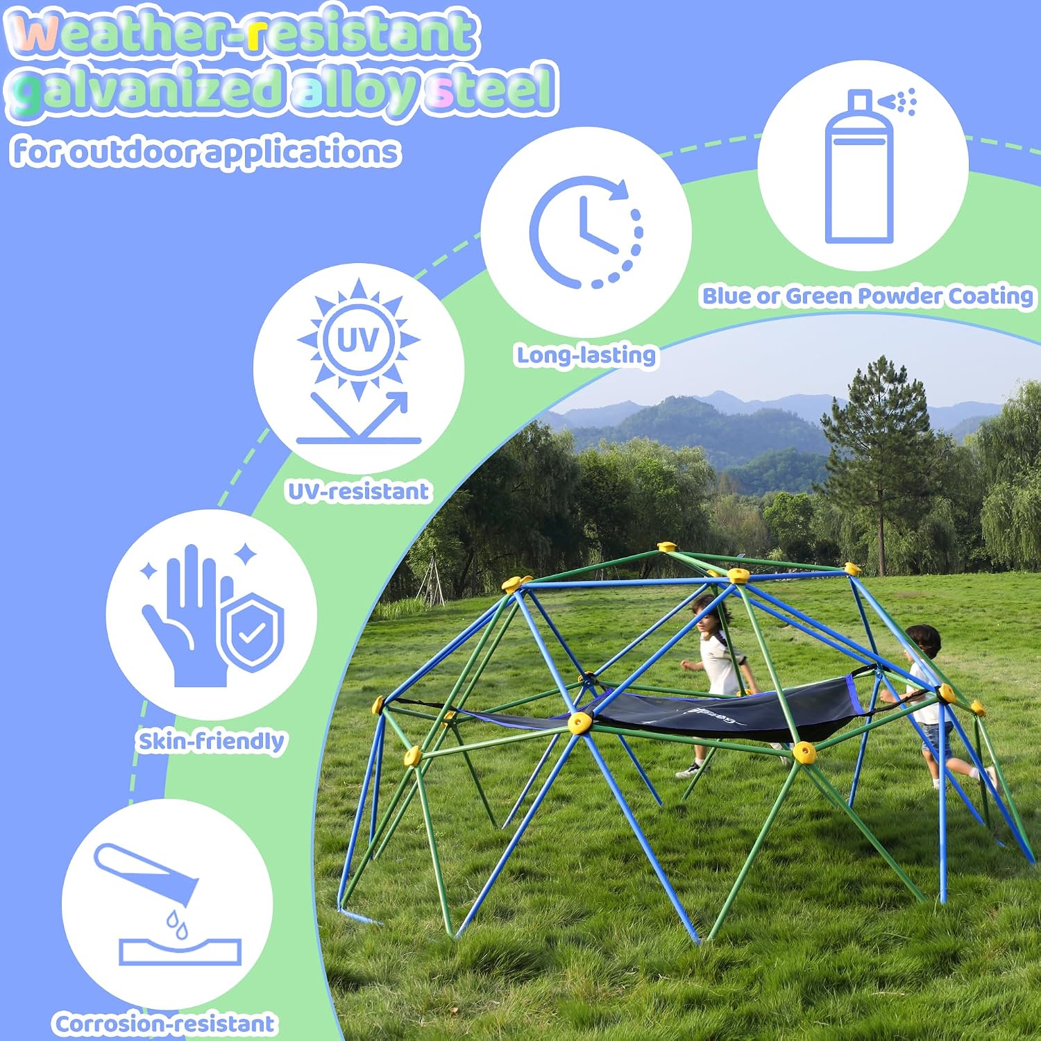 10FT Climbing Dome with Hammoc - Kids Outdoor Dome Climber recension och pris