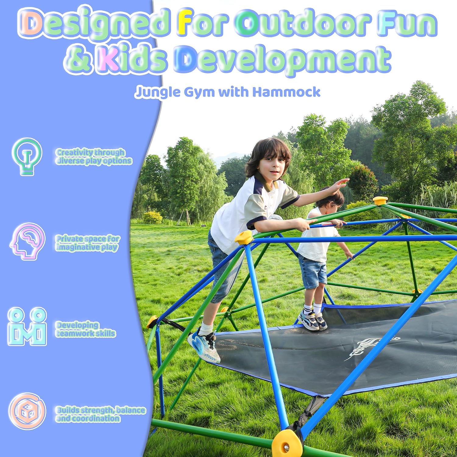 10FT Climbing Dome with Hammoc - Kids Outdoor Dome Climber recension och pris